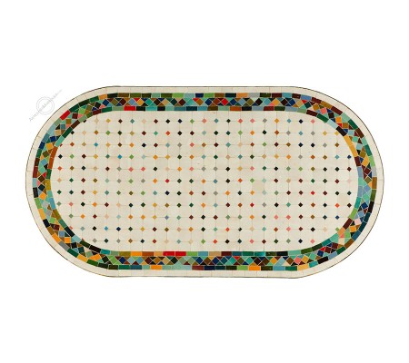 Mesa mosaico 150x80 cm oval multicolor