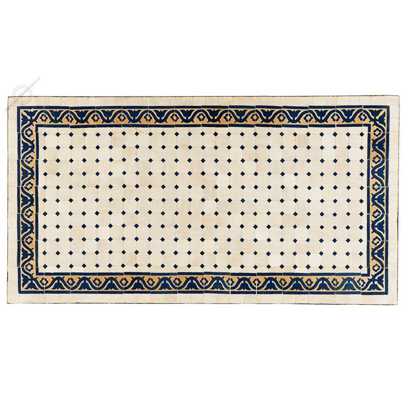 Mesas mosaicoMesa mosaico 150x80 cm azul tallada