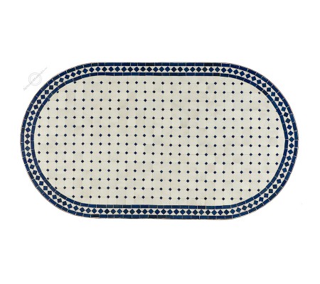 Mosaic table 160x90 cm blue and white