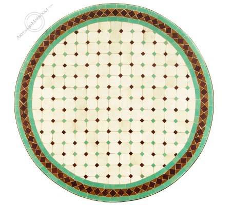 Mosaic table 90 cm green and brown