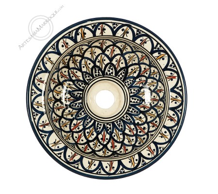 Arabic ceramic washbasin 30 cm blue and color