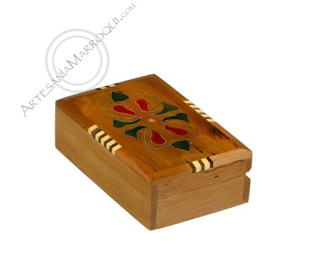 Caja de madera de tuya tapa decorada