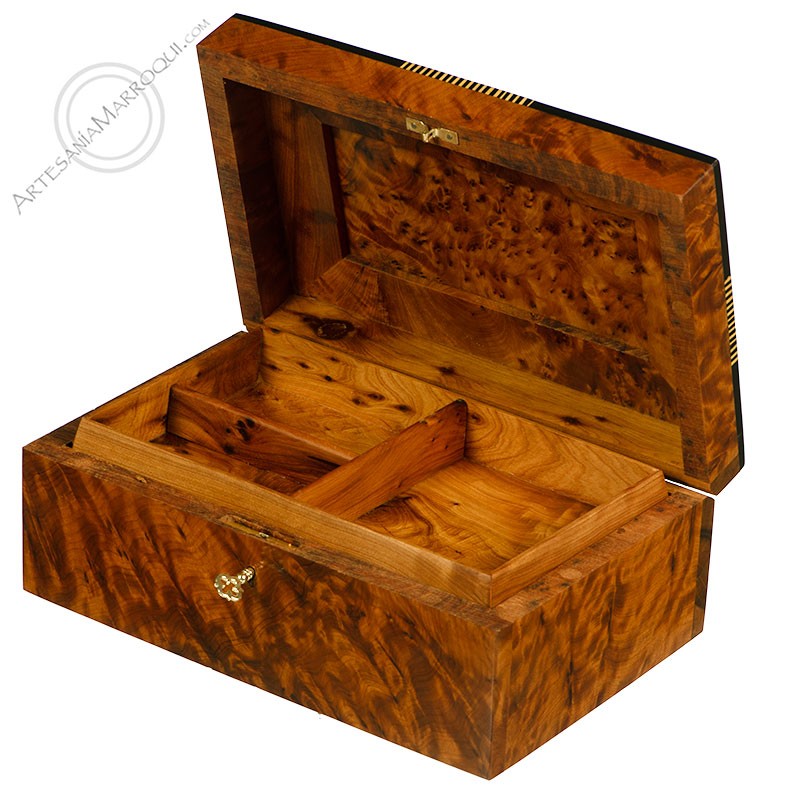Boîte à Bijoux Rectangulaire En Bois De Thuya - Occasion, Bon état, Sans Marque