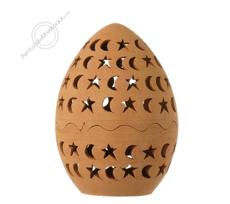 Large star clay egg candle holder
