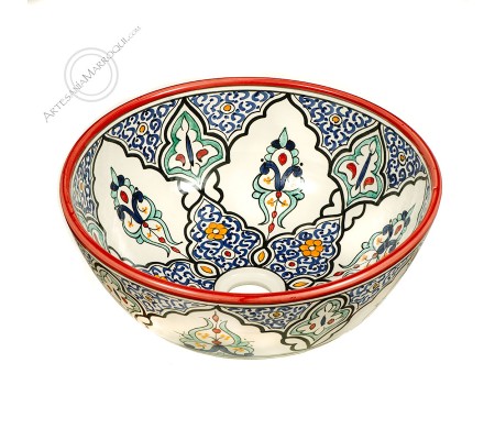 Lavabo árabe 35 cm rojo