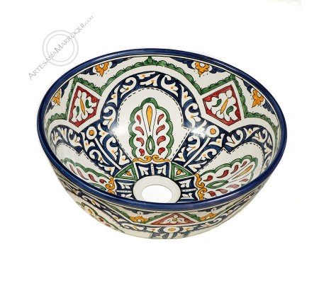 Lavabo arabe 35 cm bleu