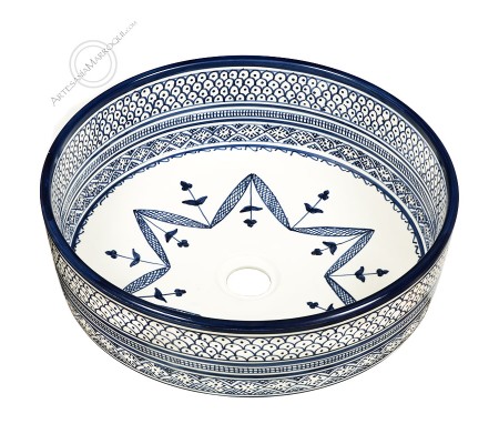 Lavabo arabe 40 cm bleu