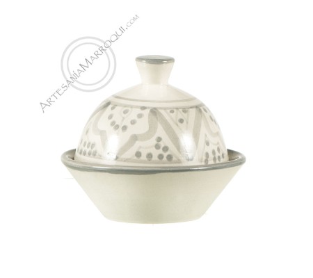 Gray ceramic jar with lid