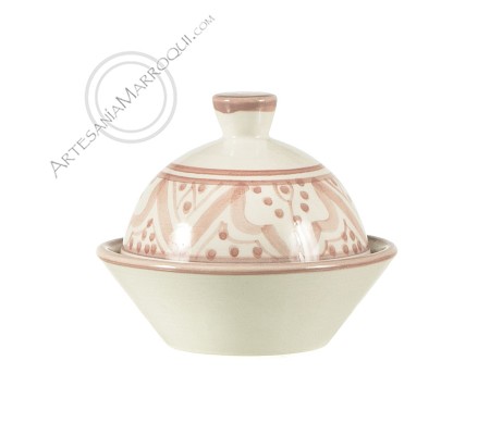 Pink ceramic jar with lid