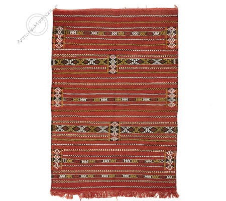 Kilim 164x115 cm rojo desteñido