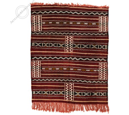 Kilim 149x117 cm rojo oscuro desteñido