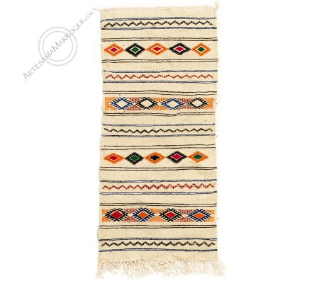Kilim 133x61 cm blanco