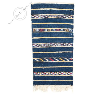 Kilim 126x62 cm azul desteñido