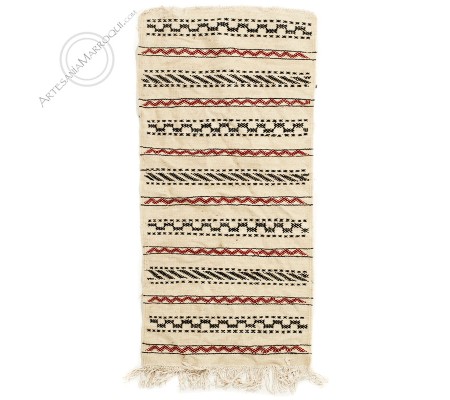 Kilim 134x66 cm blanco
