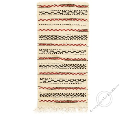 Kilim 133x66 cm blanco
