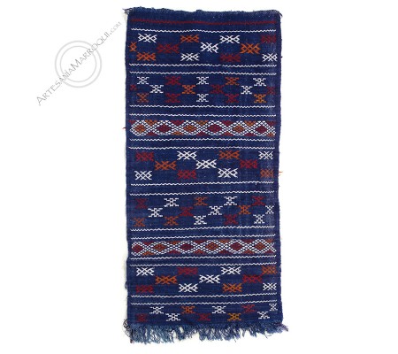 Kilim 136x68 cm azul desteñido