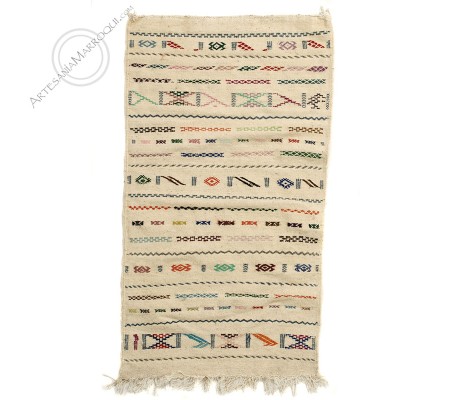 Kilim 129x73 cm blanc