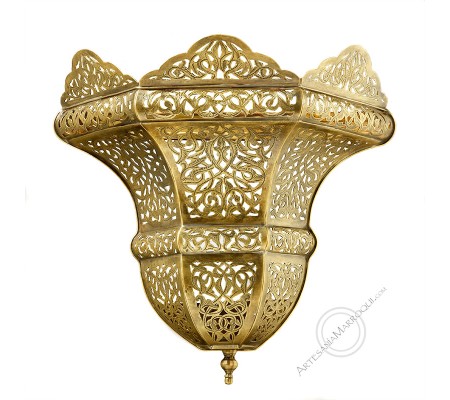 Applique calice de cuivre vieilli ajouré à la scie