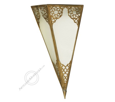 Aplique de latón y cristal esmerilado