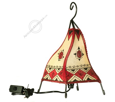 Lampe 0,40 m, couleur brute et rouge