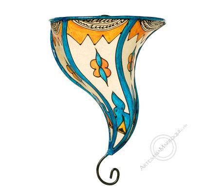 Blue and orange wall sconce