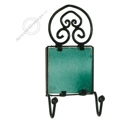 Arabic wrought iron coat rack with two hooks-7