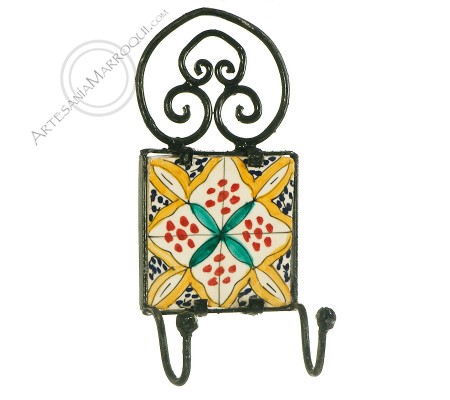 Perchero árabe de forja de dos ganchos-21