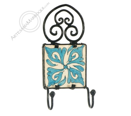 Arabic wrought iron coat rack with two hooks-22