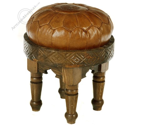 Tabouret rond chameau