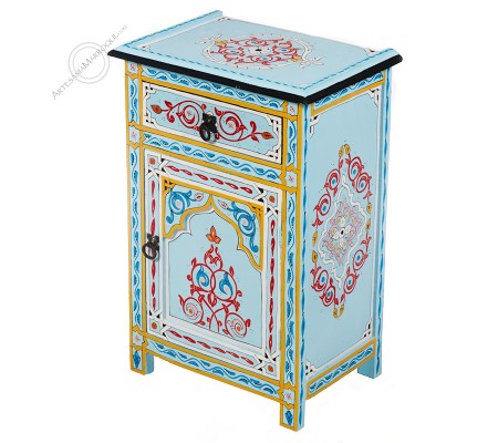 Mesa de noche azul celeste