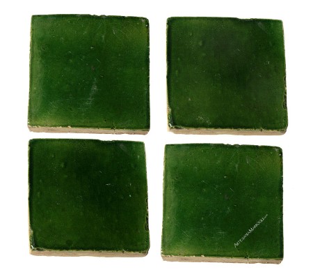 Tamgroute green ceramic tile 10 x 10 cm