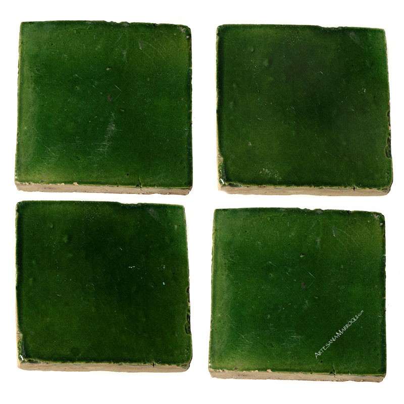 Azulejo cerámicoAzulejo cerámico verde Tamgroute 10 x10 cm