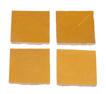 Mustard-colored ceramic tile 10 x 10 cm