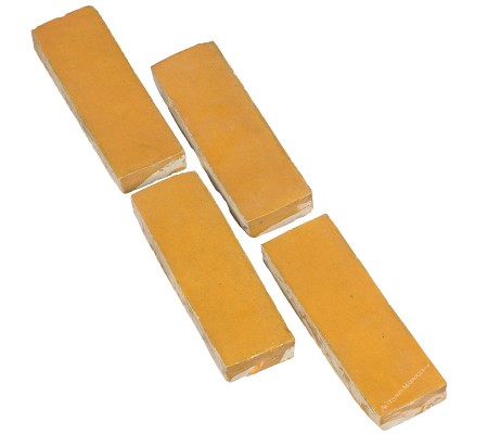 Mustard-colored ceramic tile 15 x 5 cm
