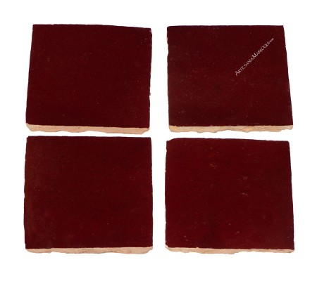 Burgundy ceramic tile 10 x 10 cm