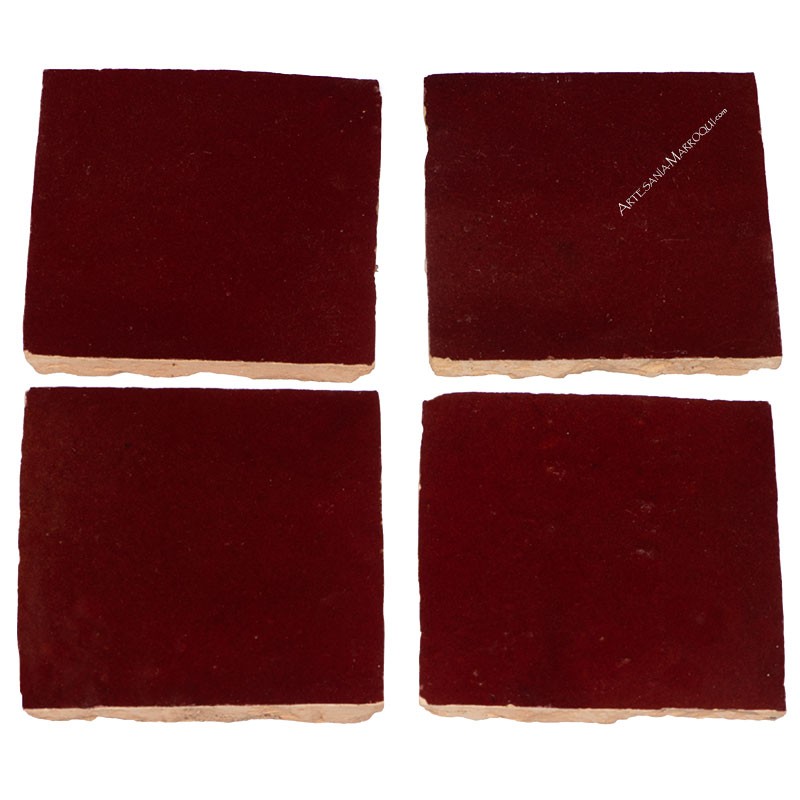 Azulejo cerámicoAzulejo cerámico color burdeos 10 x10 cm