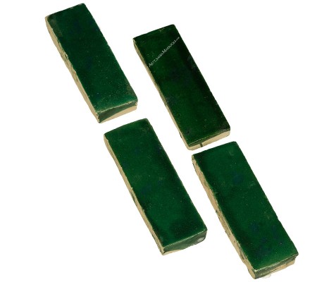 Tamgroute green ceramic tile 15 x 5 cm