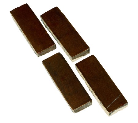 Dark brown ceramic tile 15 x 5 cm