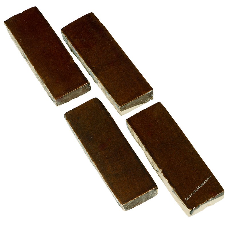 Azulejo cerámicoAzulejo cerámico color marrón oscuro 15 X 5 cm