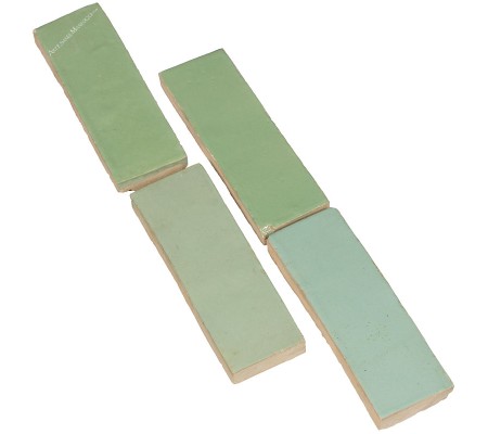Light green ceramic tile 15 x 5 cm