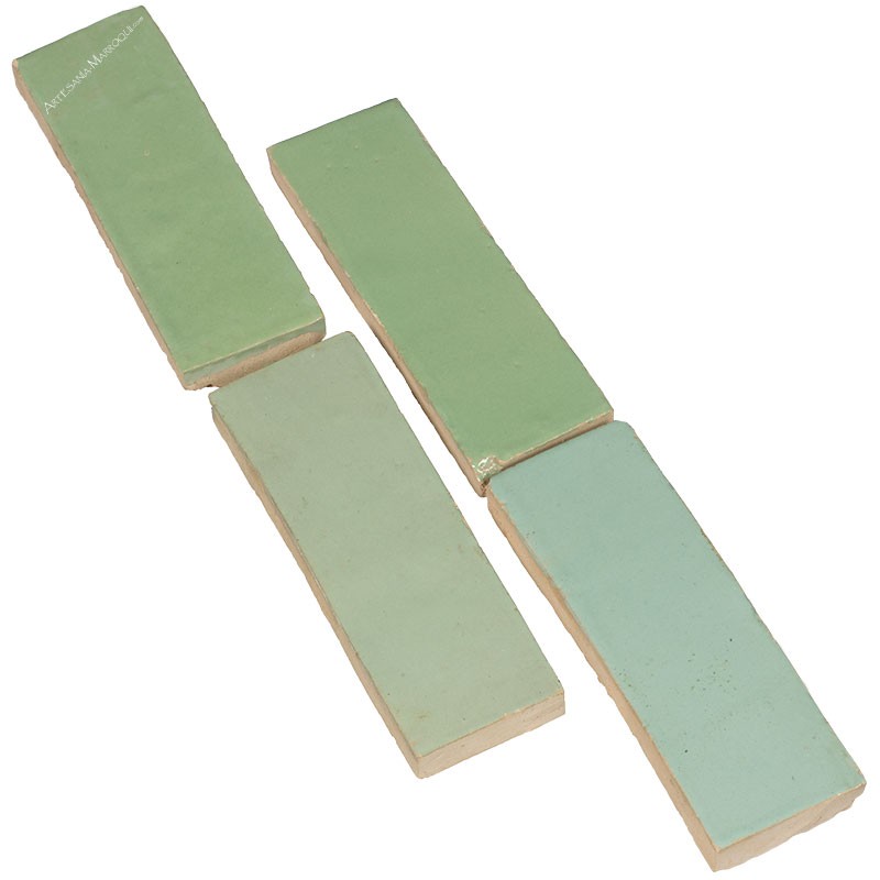 Azulejo cerámicoAzulejo cerámico color verde claro 15 X 5 cm