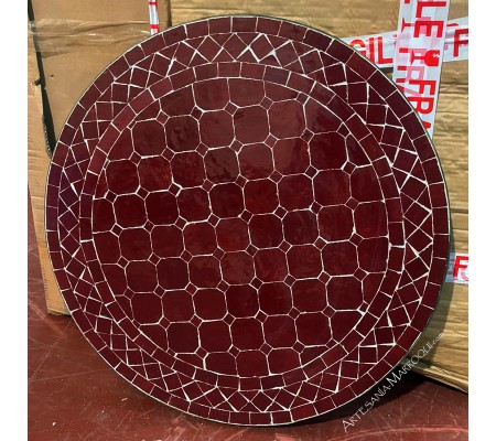 Table mosaïque 60 cm bordeaux