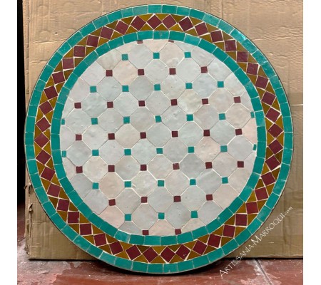 Mosaic table 60 cm green and brown