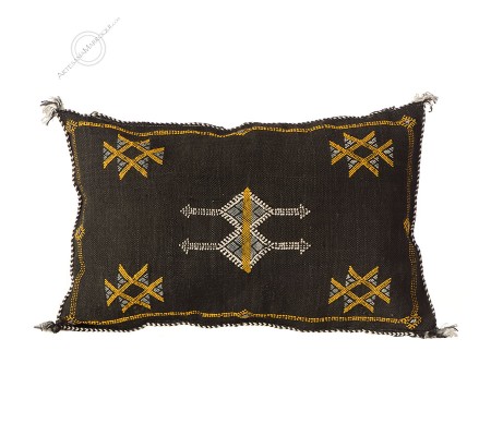 Large black sabra cushion