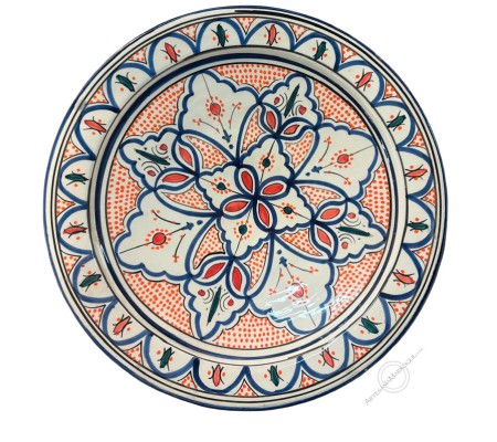 Assiette Safi bleu orange 40 cm