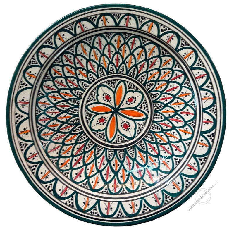 MenajePlato 40 cm de Safi verde naranja