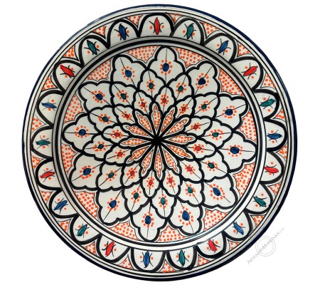 Assiette Safi 40 cm, orange noire