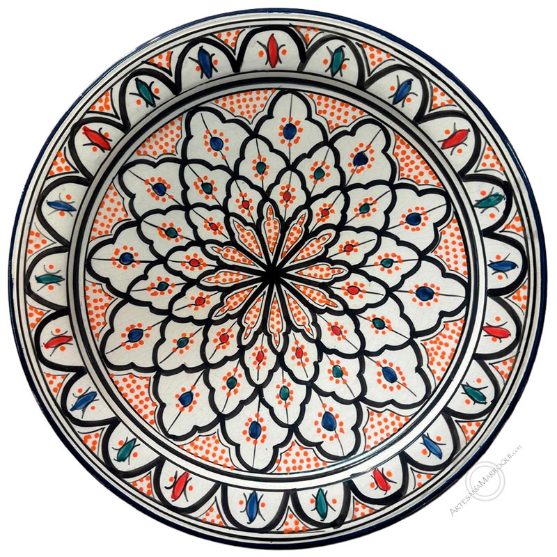 MenajePlato 40 cm de Safi negro naranja