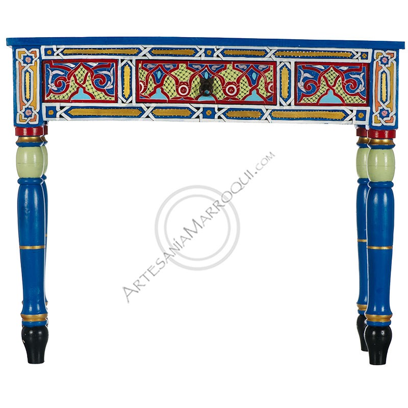 Mesas con cajonesMesa alargada azul