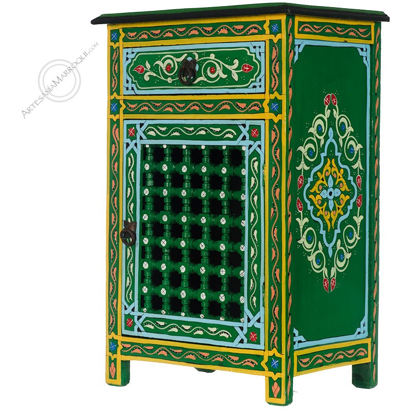 Mesas con cajonesMesa de noche verde Fez mosharabi